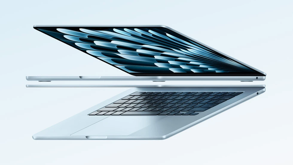 MacBook Air aberto, imagem oficial Apple